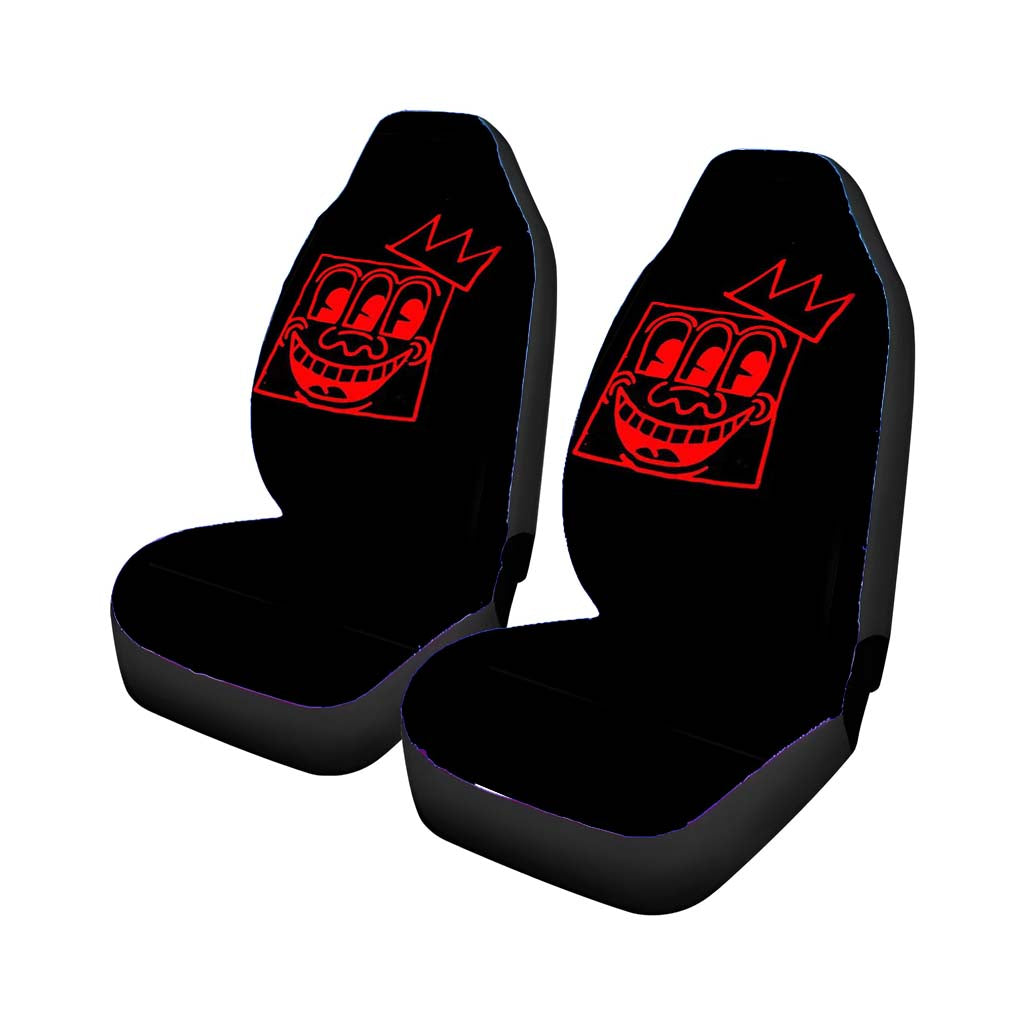 Art Keith Haring 3 Eyes Basquiat Crown Mashup Car Front Seat Covers