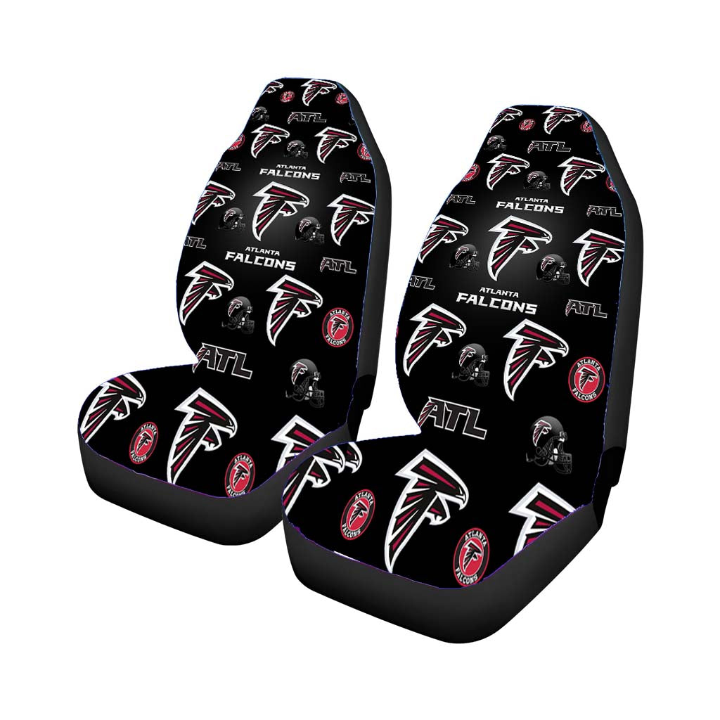Atlanta Falcons Logo Pattern Black Car Front Seat Covers