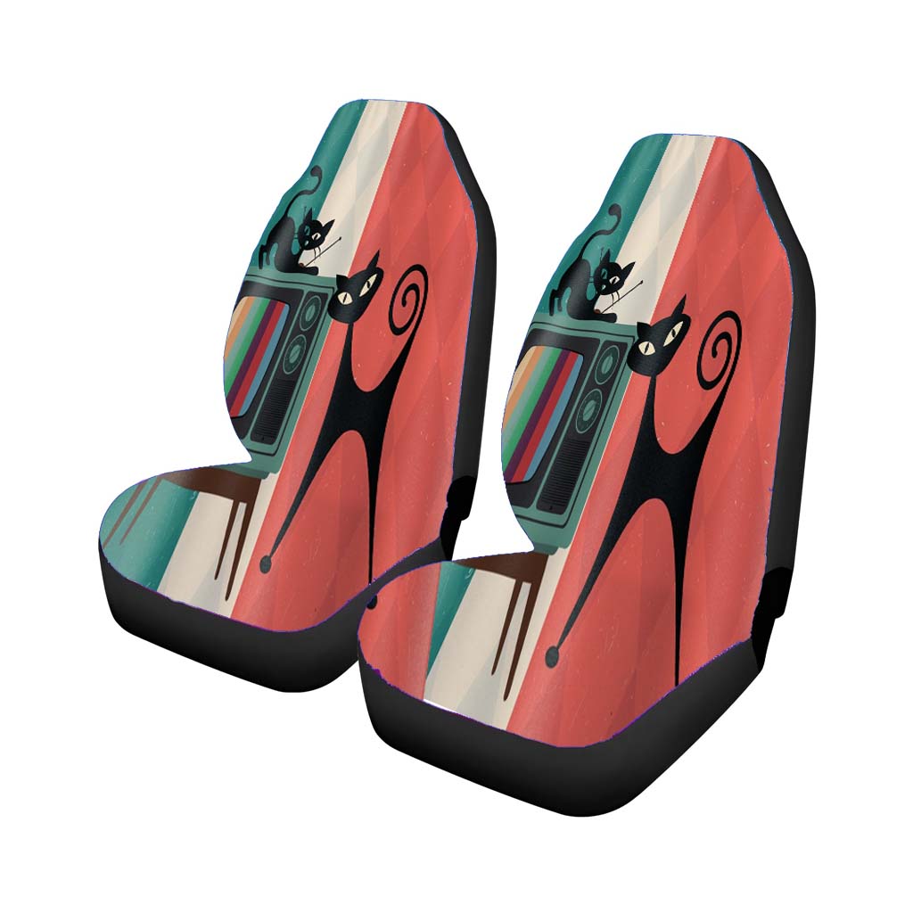 Atomic Cat Retro Tv Car Front Seat Covers