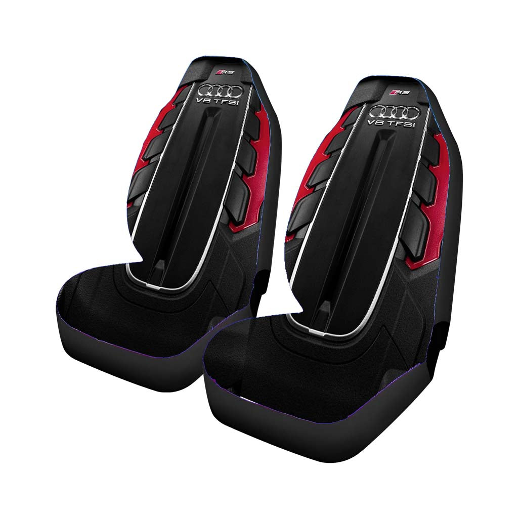 Audi Red Rs Engine Sports Car Front Seat Covers