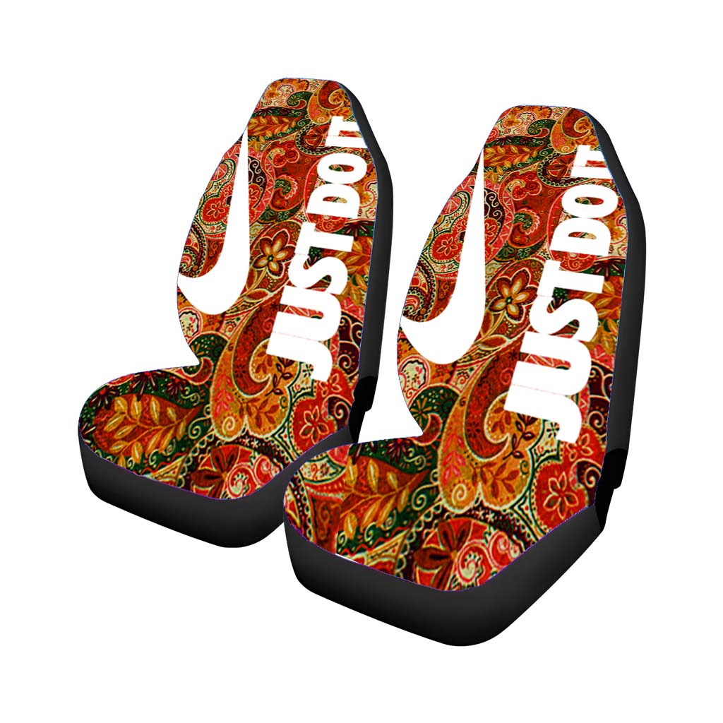 Autumn Paisley Pattern Nike Just Do It Car Front Seat Covers