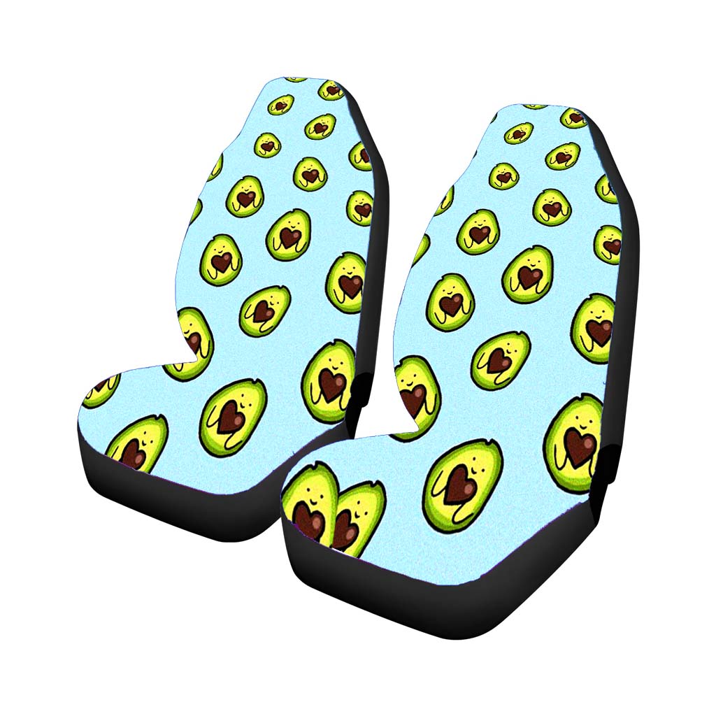 Avocado Cartoon Cute Pattern Car Front Seat Covers