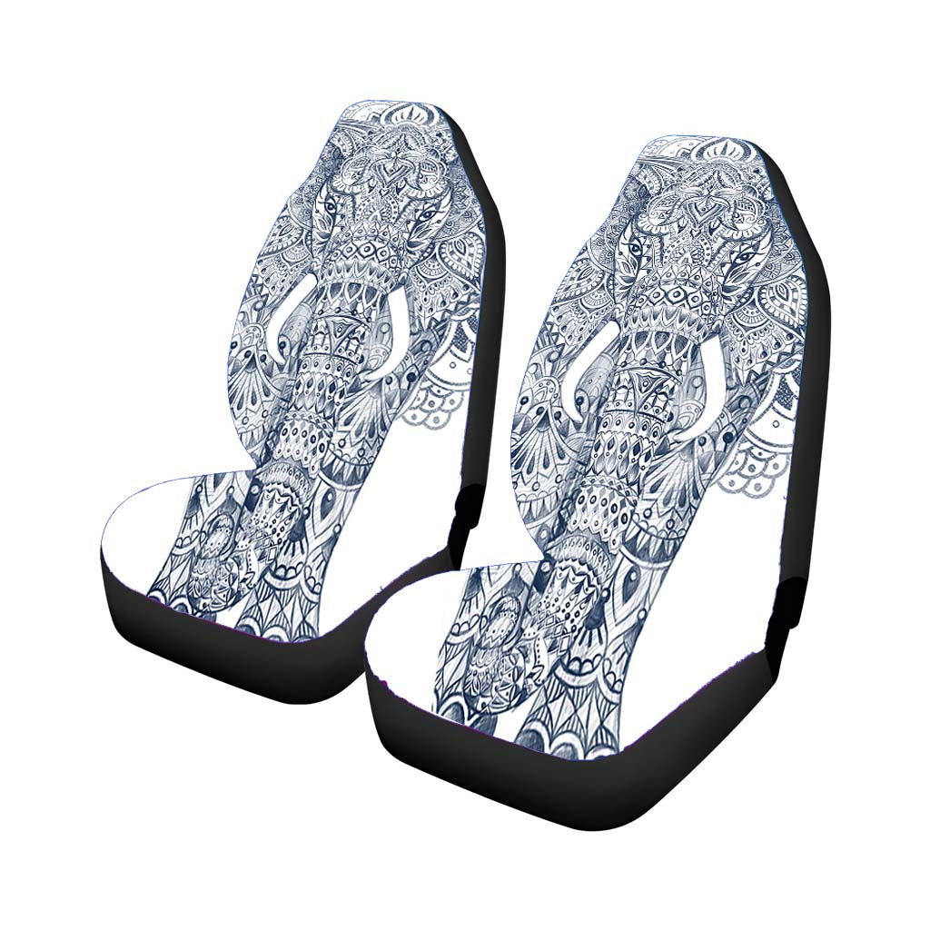 Aztec Elephant Pattern Art Car Front Seat Covers