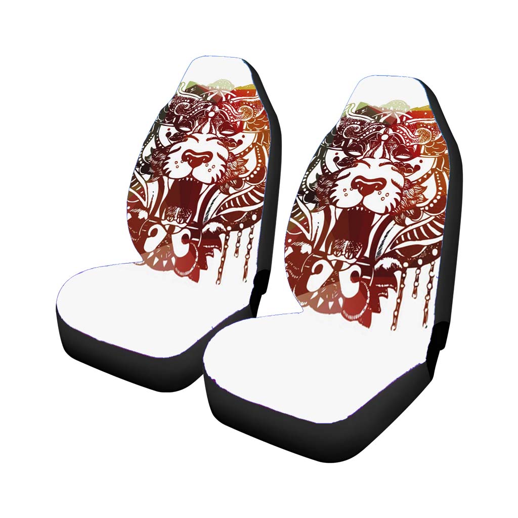 Aztec Tiger Painting Car Front Seat Covers