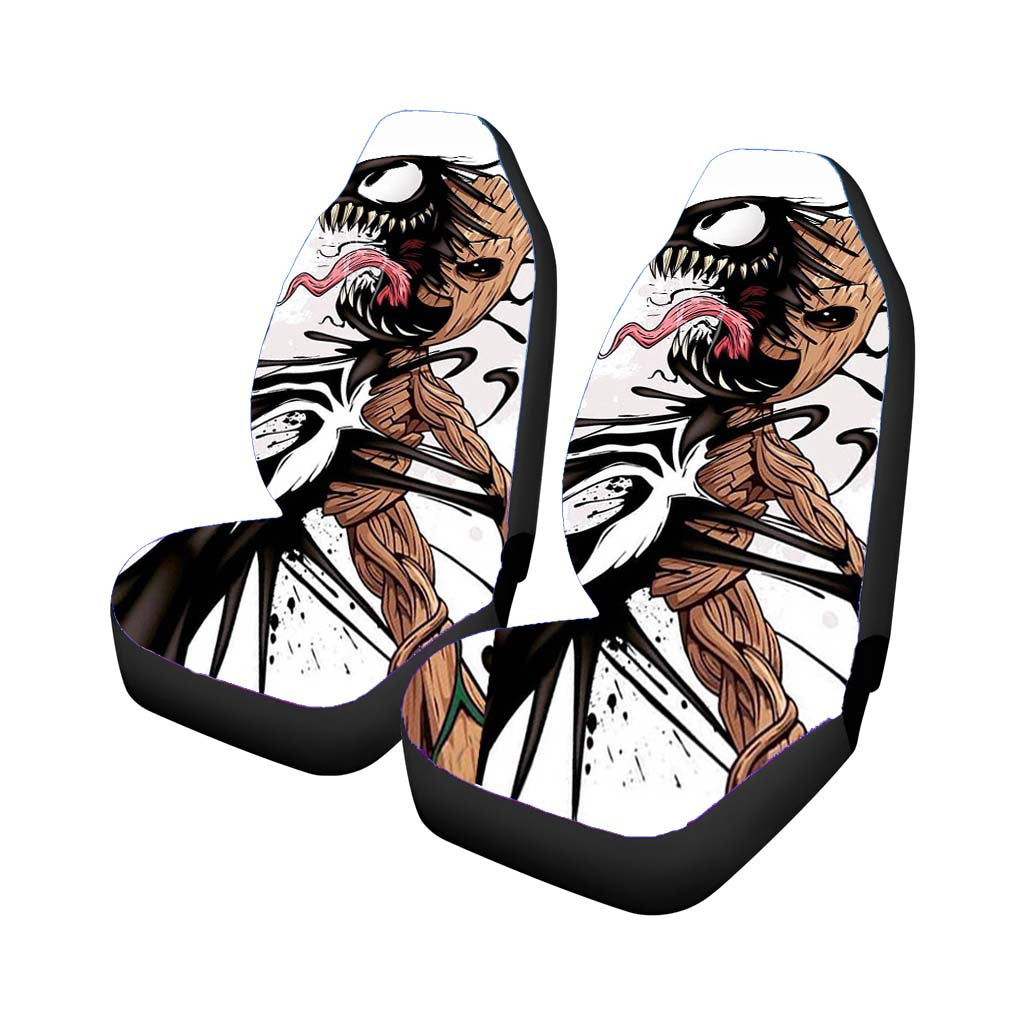 Baby Groot And Venom Car Front Seat Covers