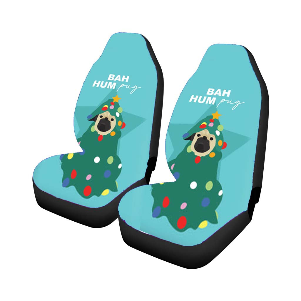 Bah Hum Pug Car Front Seat Covers