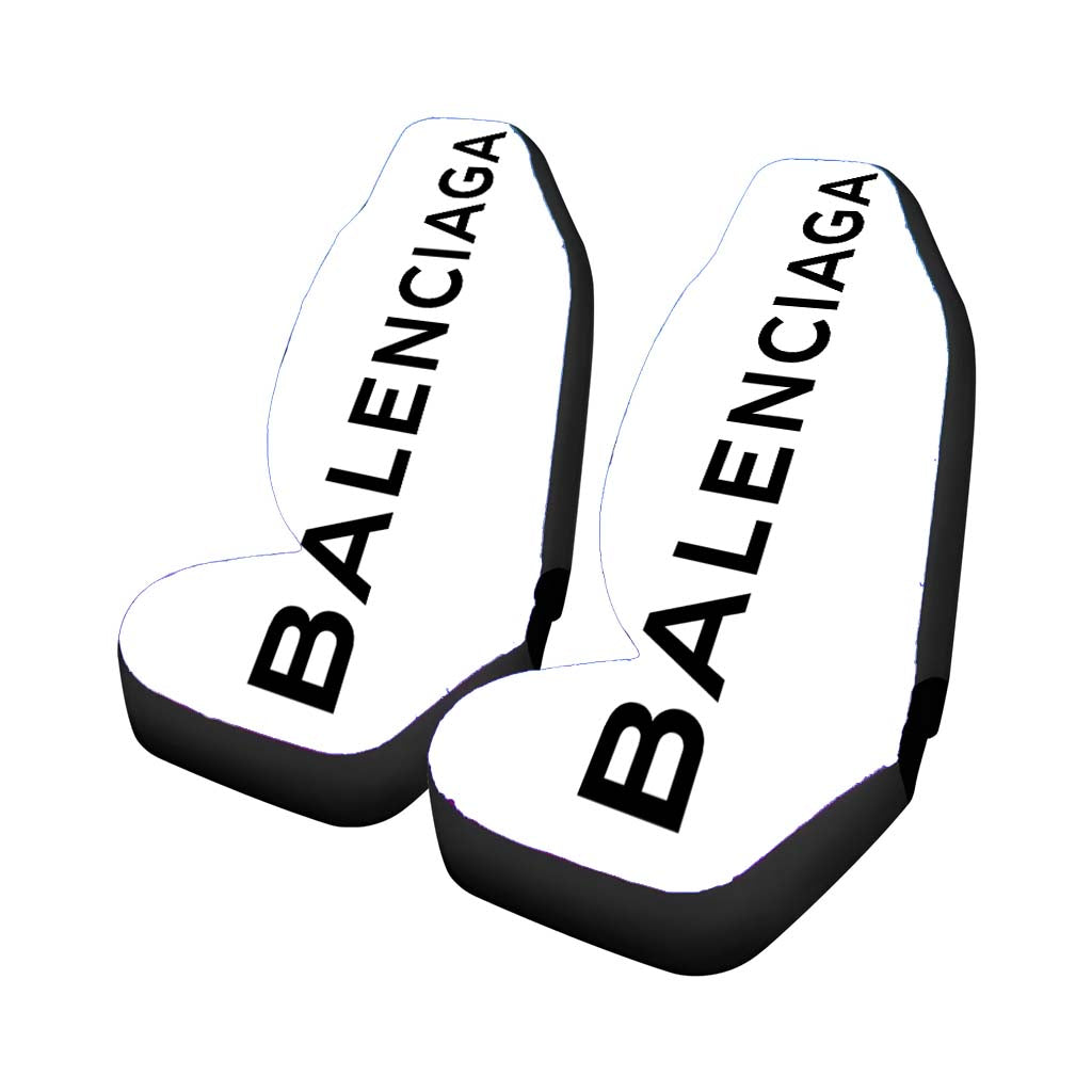 Balenciaga Logo White Car Front Seat Covers