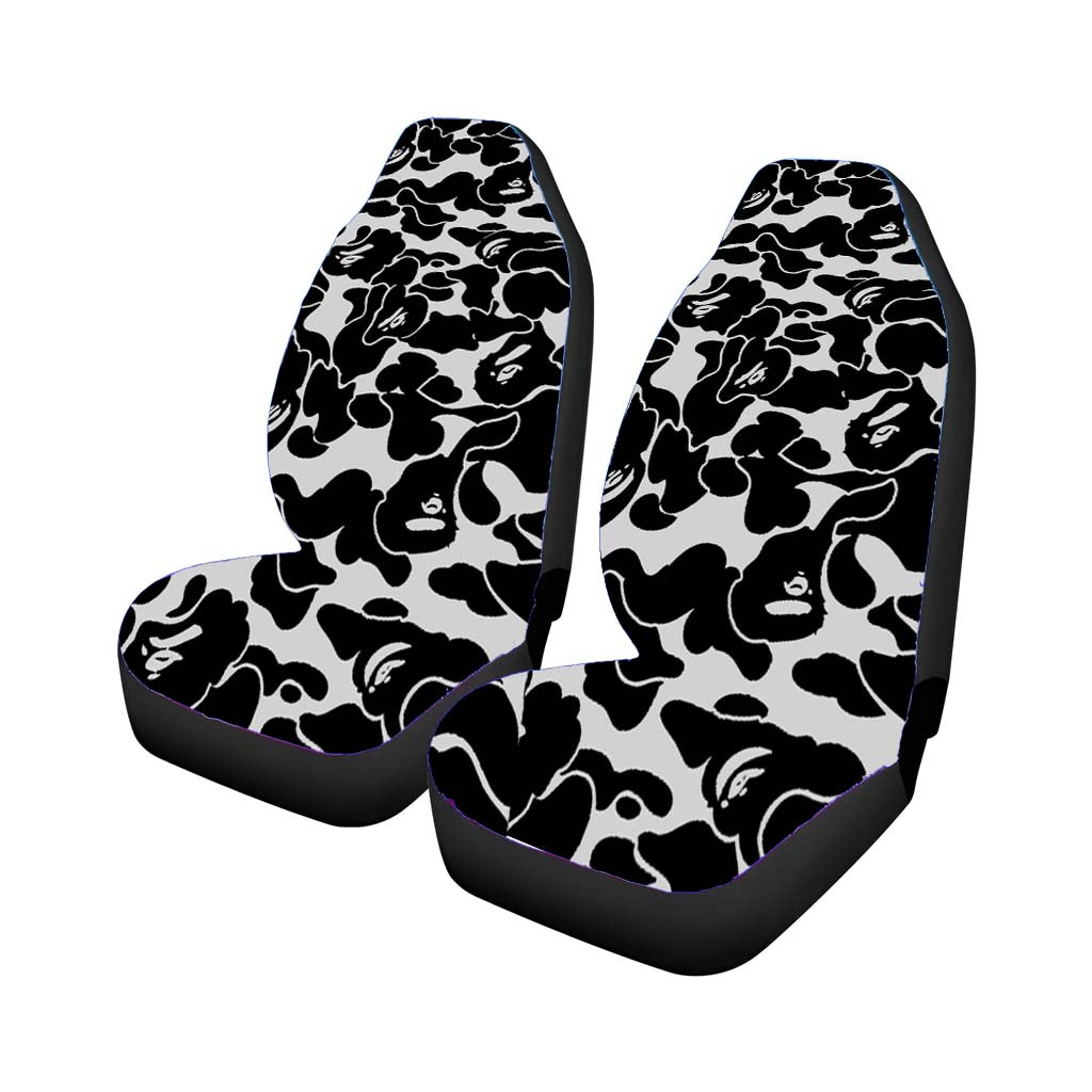 Bape Camo Bw Car Front Seat Covers