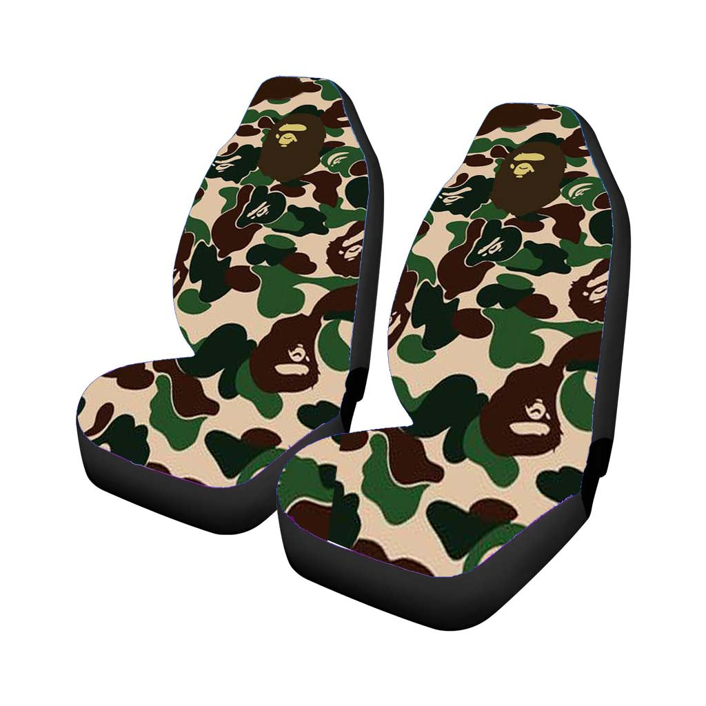 Bape Camo Green Car Front Seat Covers