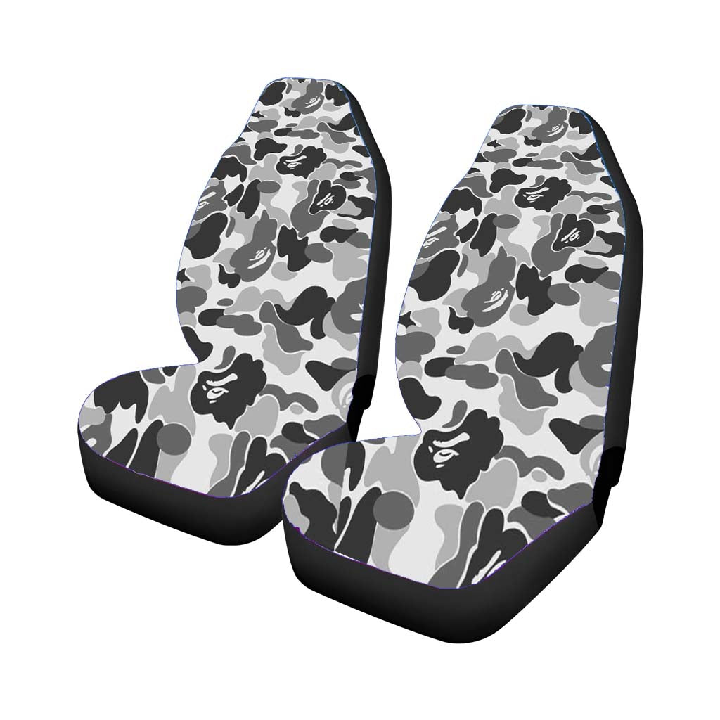 Bape Camo Grey Car Front Seat Covers