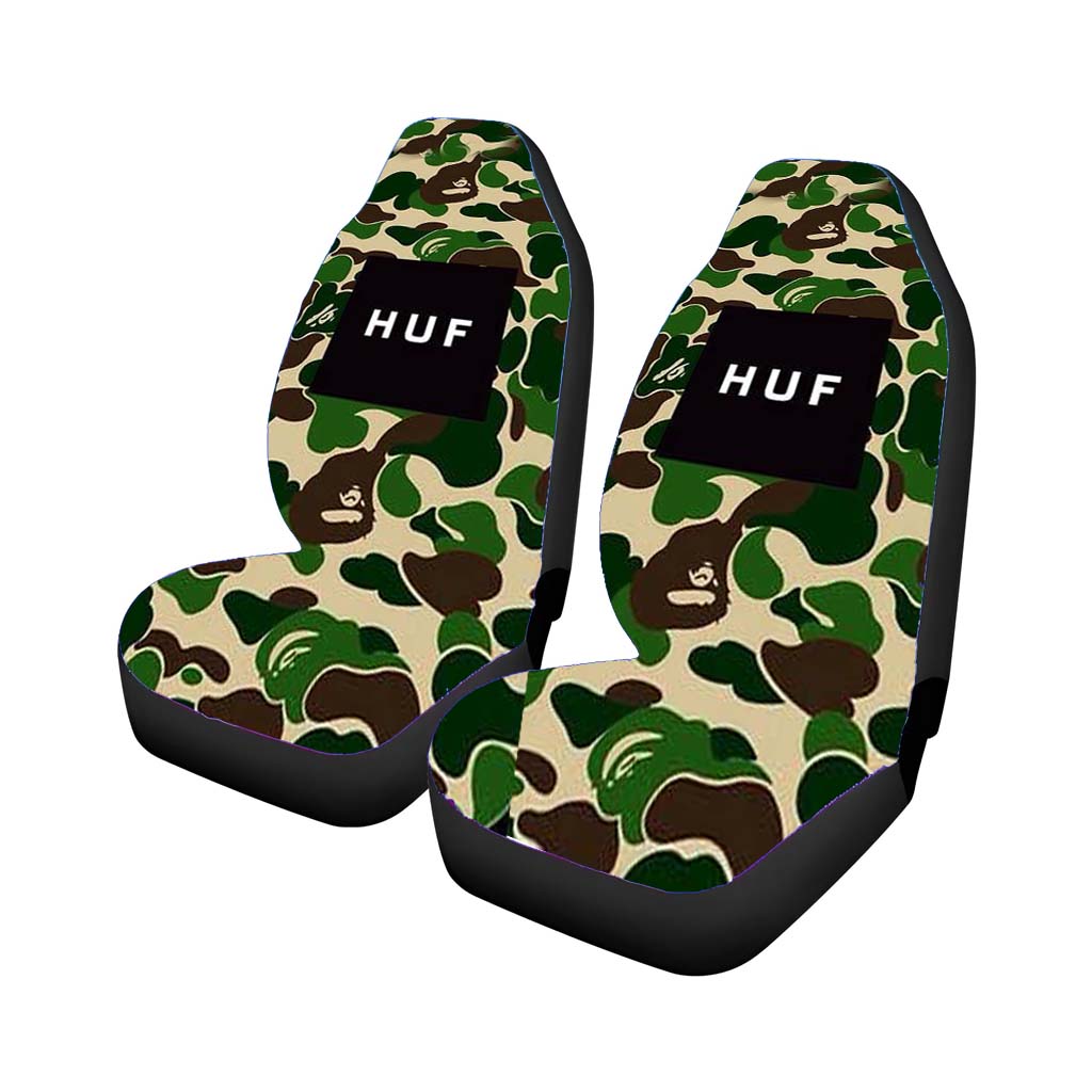 Bape Camo Huf Logo Car Front Seat Covers