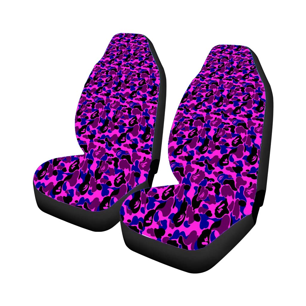 Bape Camo Purple Car Front Seat Covers