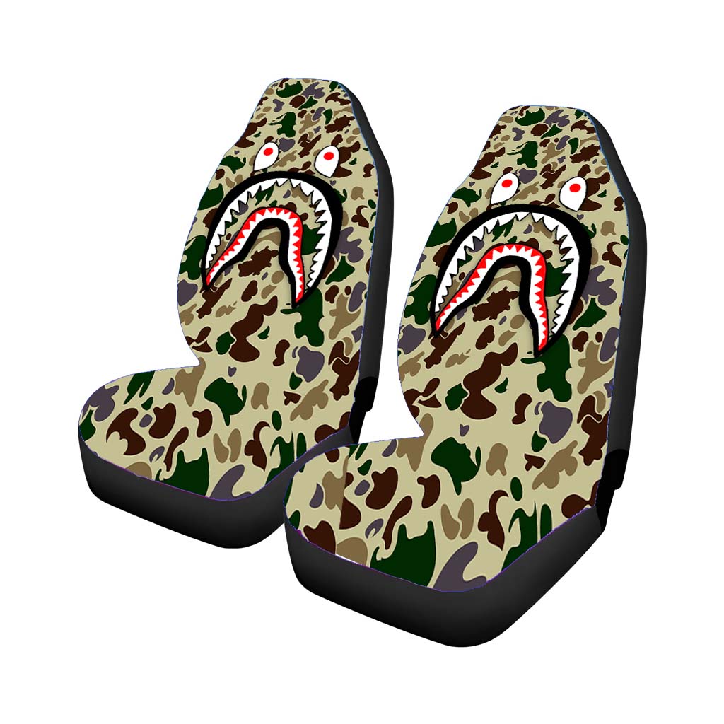 Bape Camo Shark Car Front Seat Covers