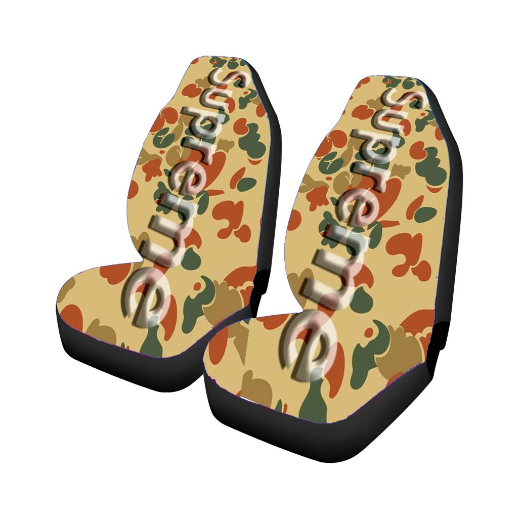 Bape Camo Shark Face Font White Car Front Seat Covers