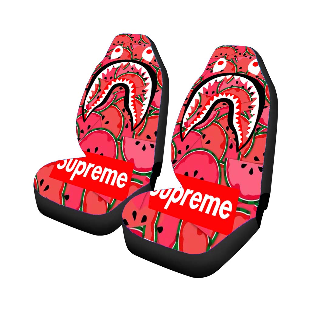 Bape Camo Shark Face Wattermellon Car Front Seat Covers
