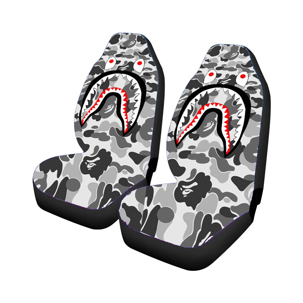 Bape Camo Shark Grey Car Front Seat Covers