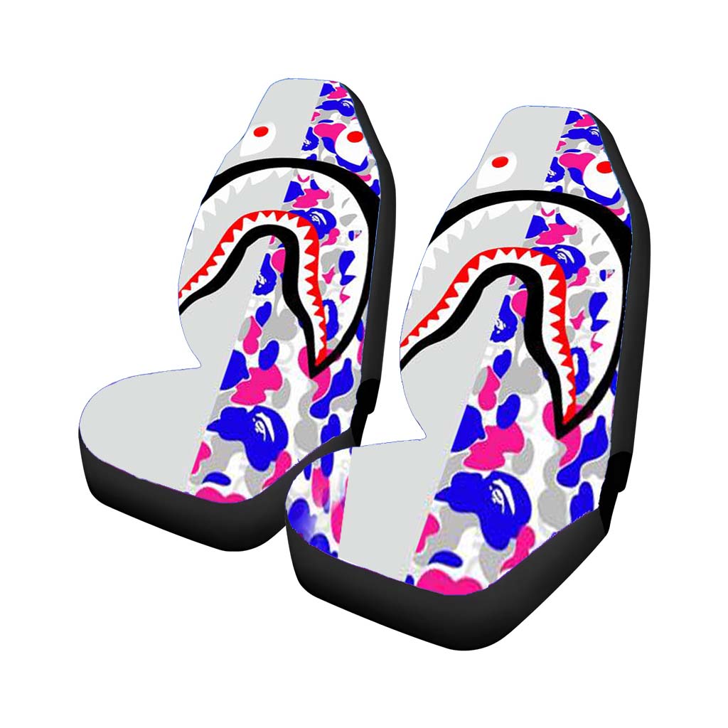 Bape Grey Shark Car Front Seat Covers