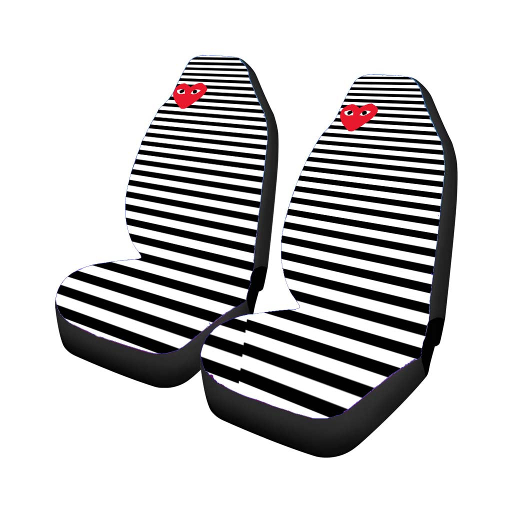 Bape Heart Stripe Car Front Seat Covers
