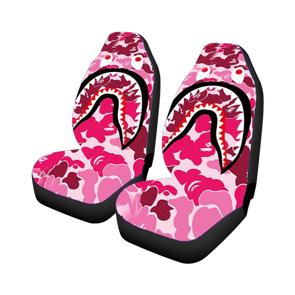 Bape Pink Car Front Seat Covers