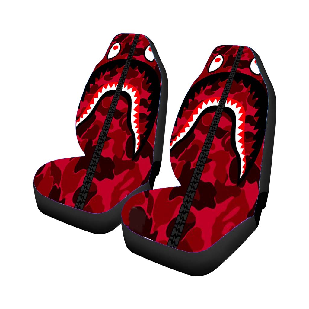 Bape Red Car Front Seat Covers