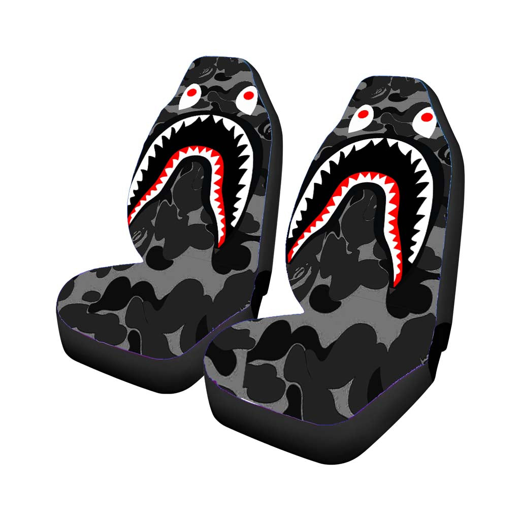 Bape Shark Black Army Pattern Car Front Seat Covers