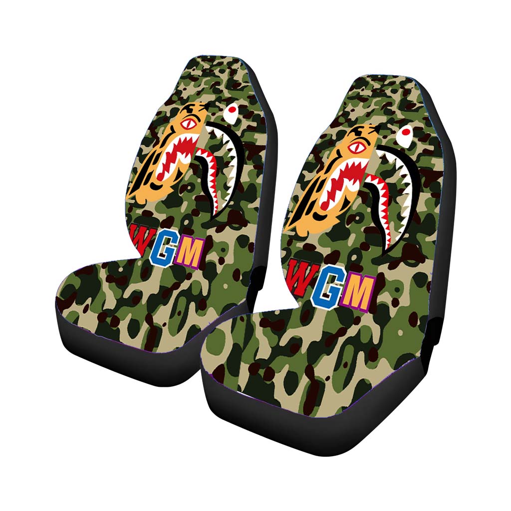 Bape Tiger Shark Green Car Front Seat Covers