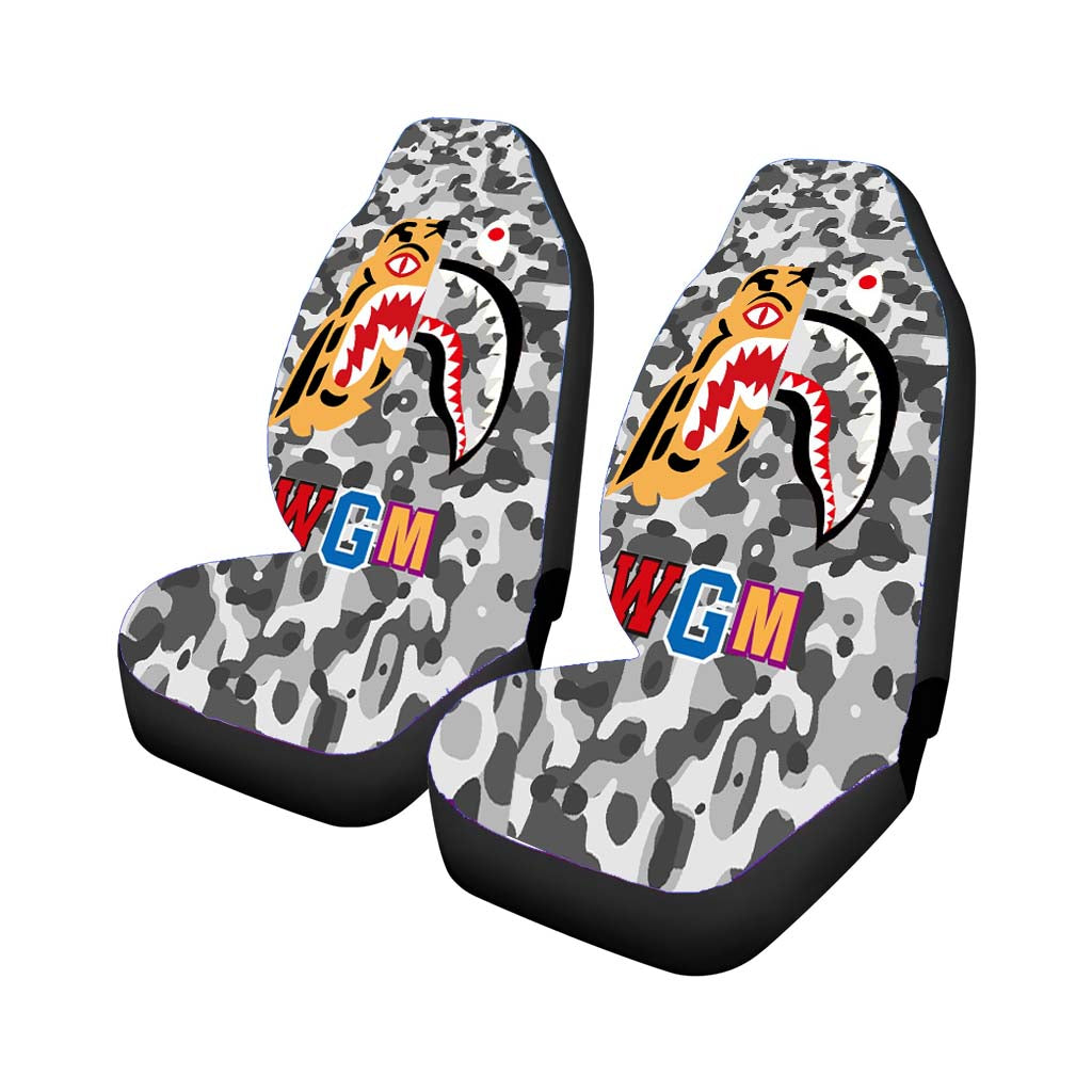 Bape Tiger Shark Grey Car Front Seat Covers