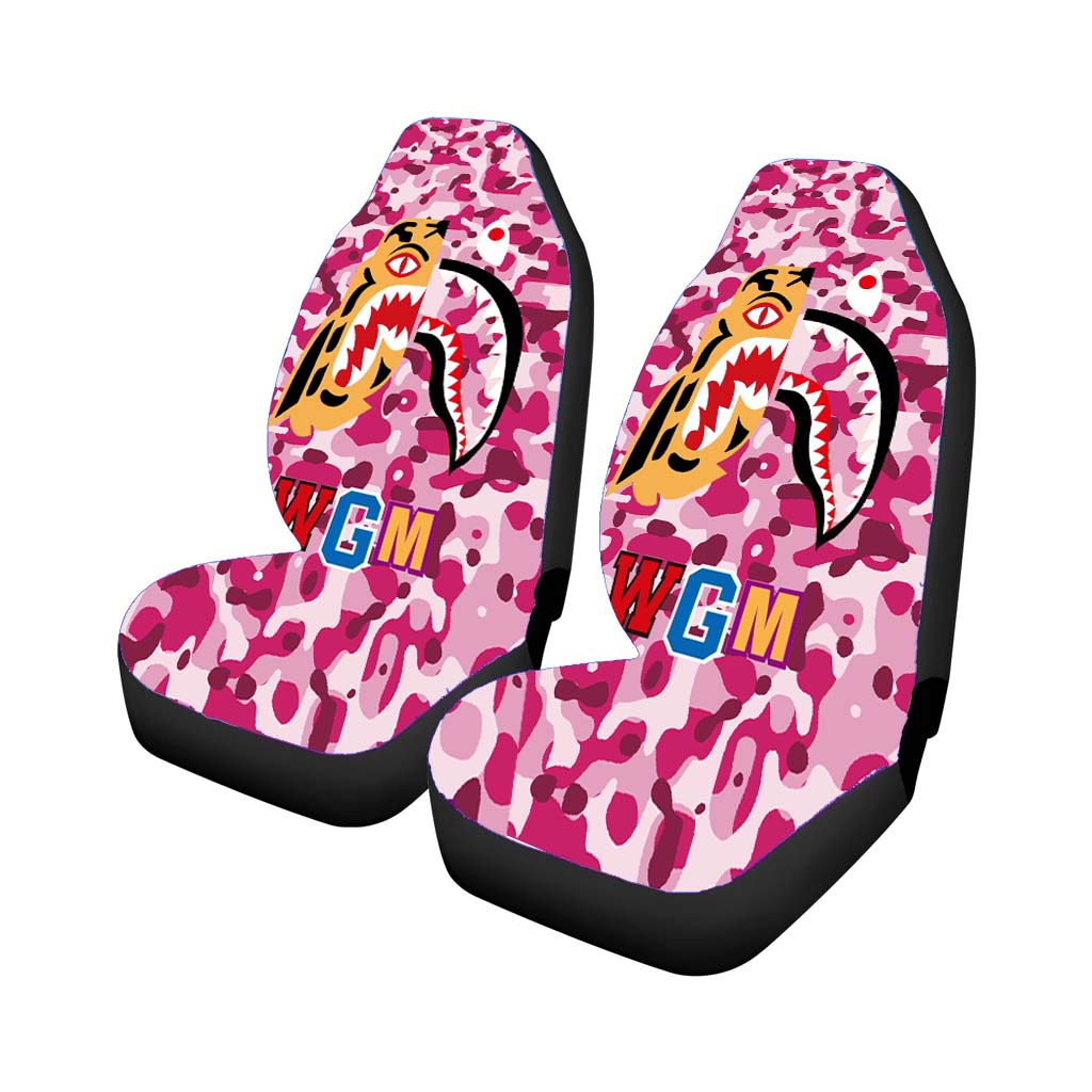 Bape Tiger Shark Pink Car Front Seat Covers