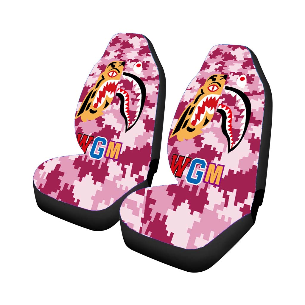 Bape Tiger Shark Pink 8 Bit Car Front Seat Covers