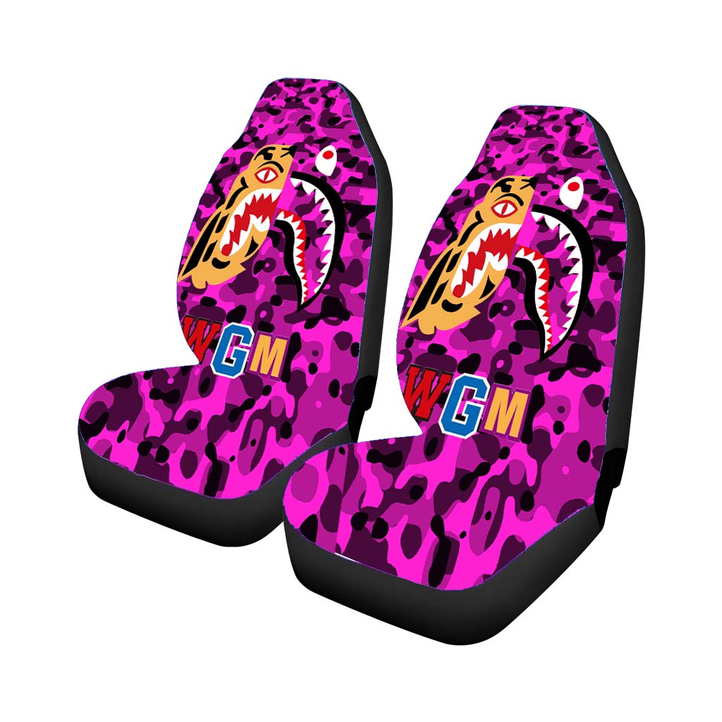 Bape Tiger Shark Purple Car Front Seat Covers