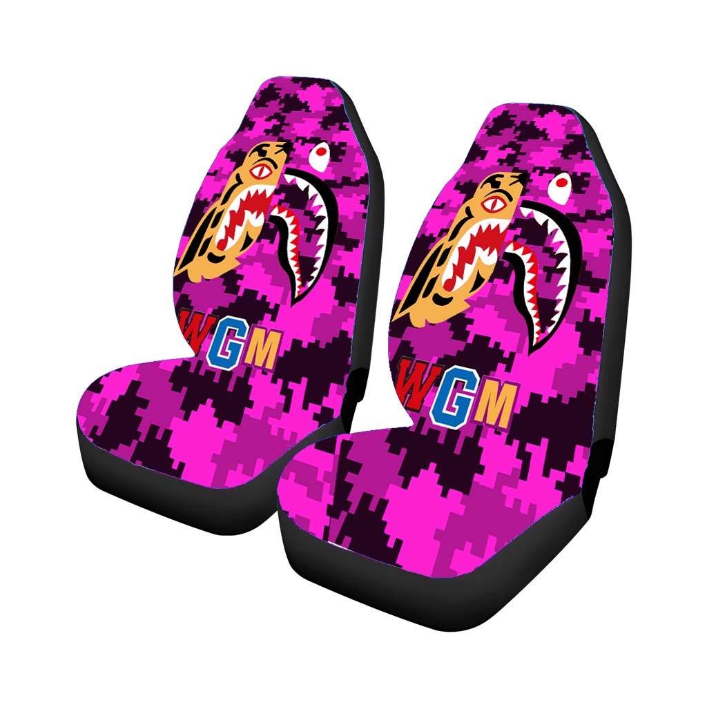 Bape Tiger Shark Purple 8 Bit Car Front Seat Covers