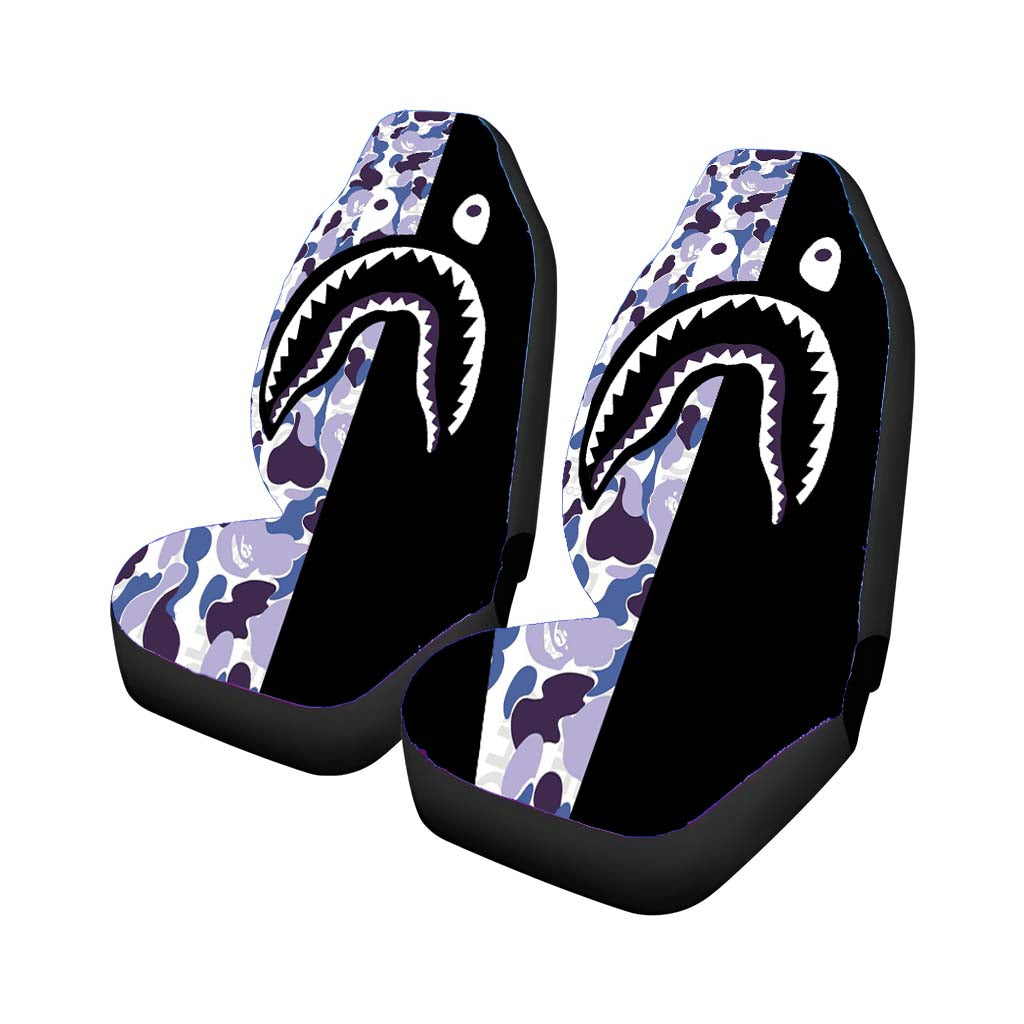 Bape Wallpaper Hoodie Blue Car Front Seat Covers