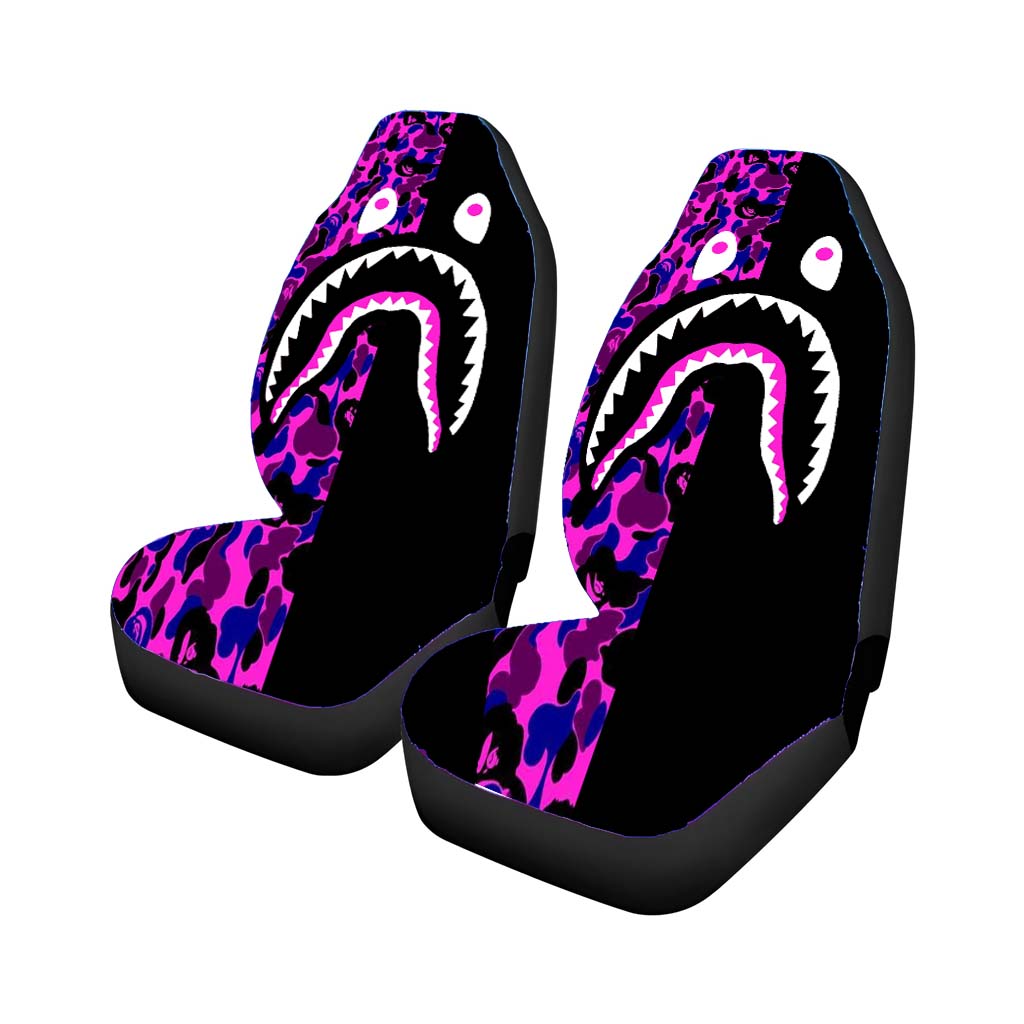 Bape Wallpaper Hoodie Purple Car Front Seat Covers