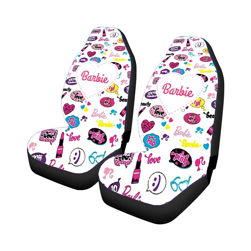 Barbie Doodle Pattern Car Front Seat Covers