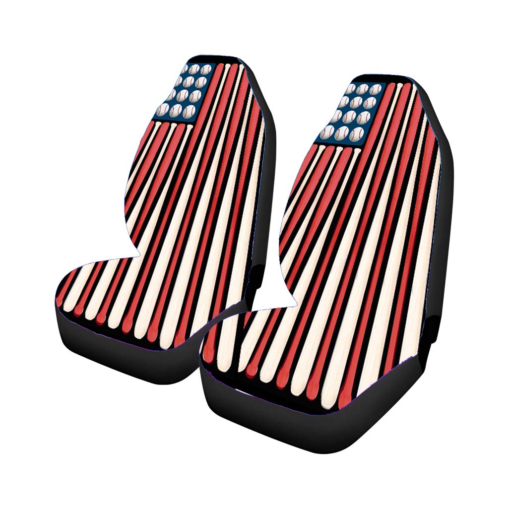 Baseball Bats & Balls Car Front Seat Covers