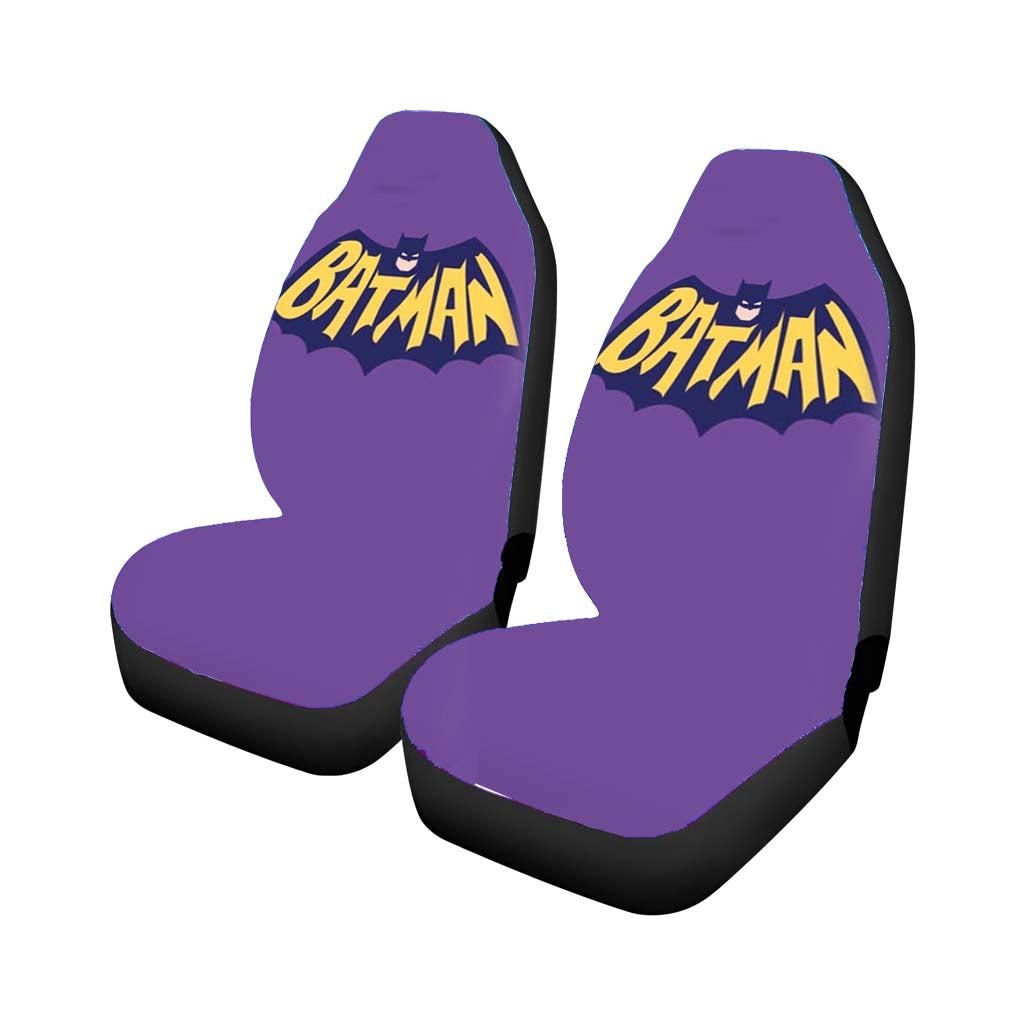 Bat Superhero Purple Logo Car Front Seat Covers