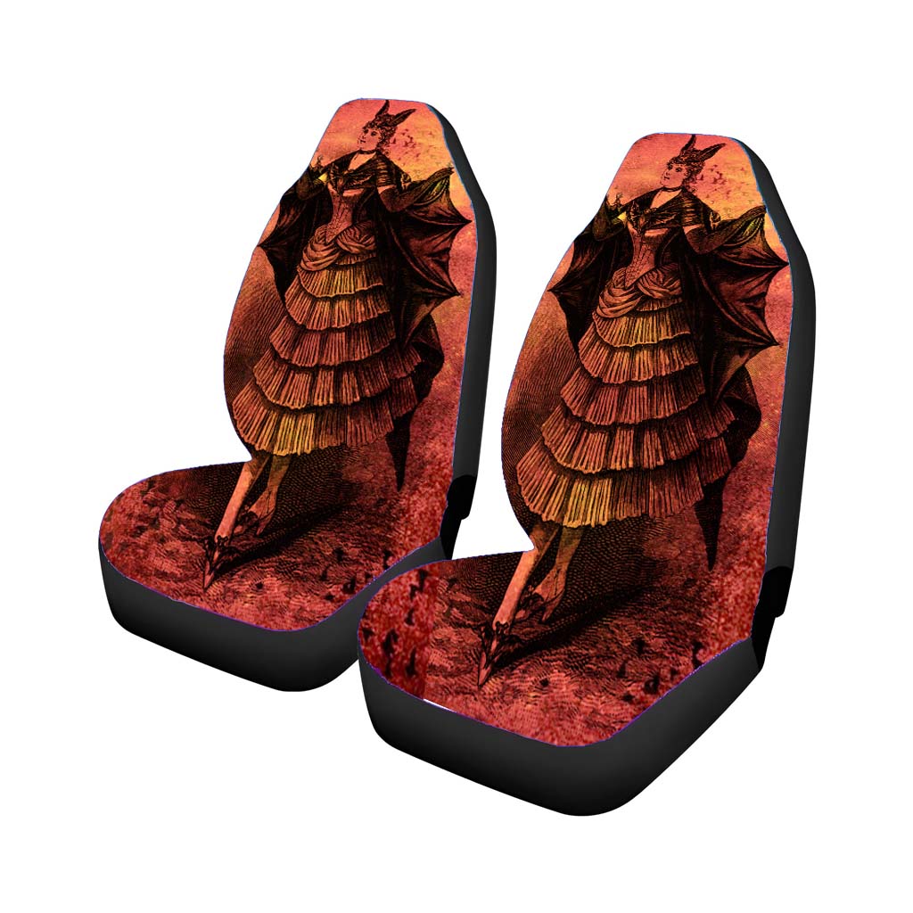 Batgirl Batman Red Painting Car Front Seat Covers