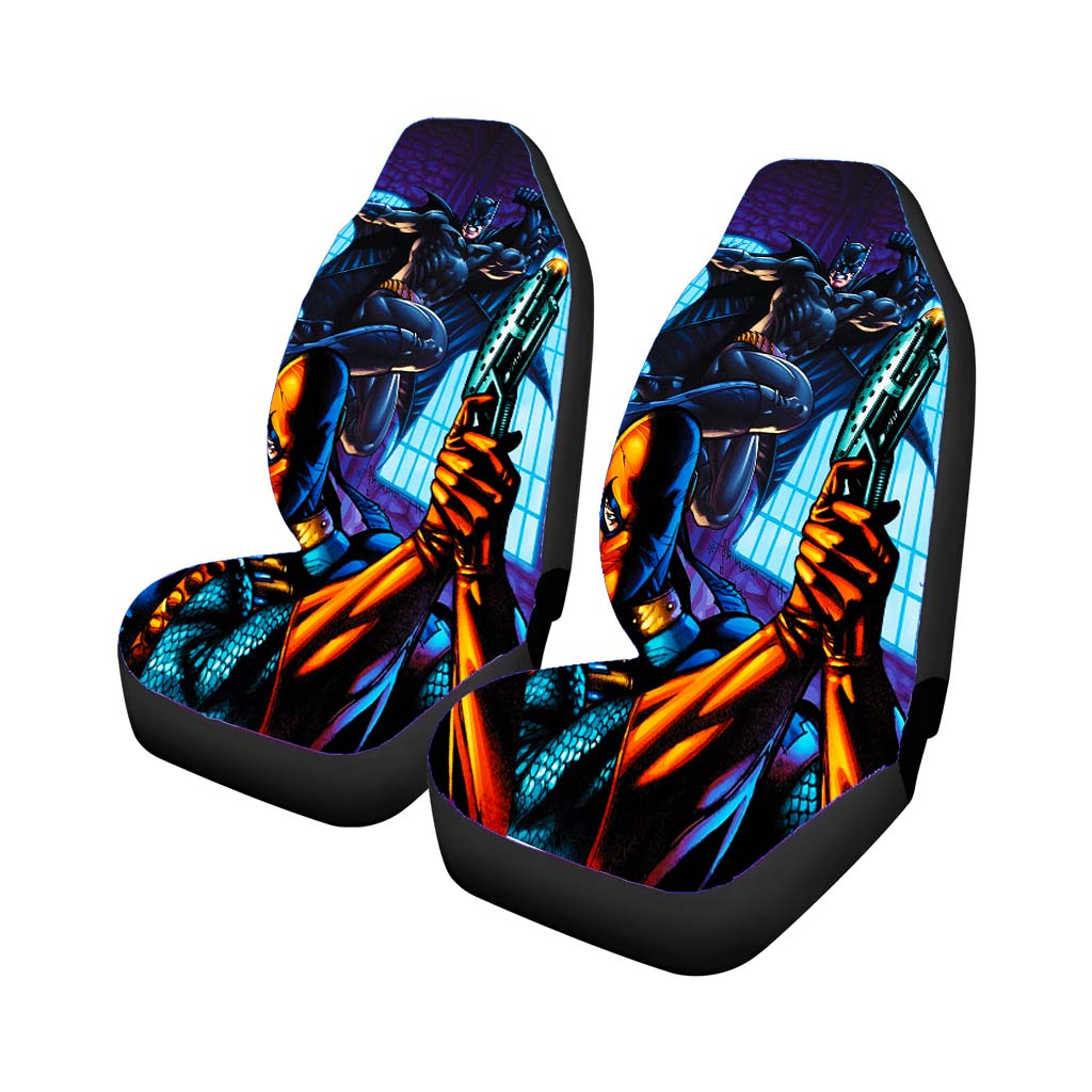 Batman And Deathstroke Fight Car Front Seat Covers