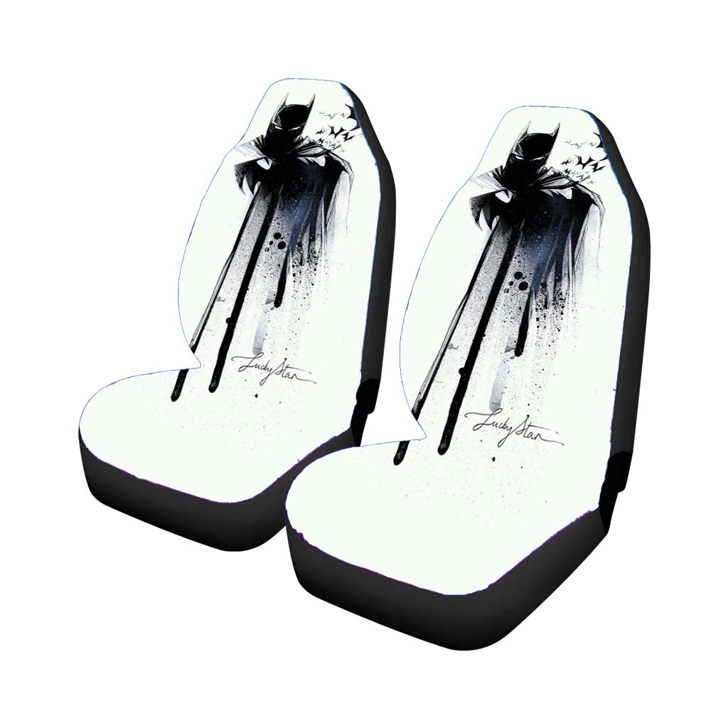 Batman Art White Ask Car Front Seat Covers