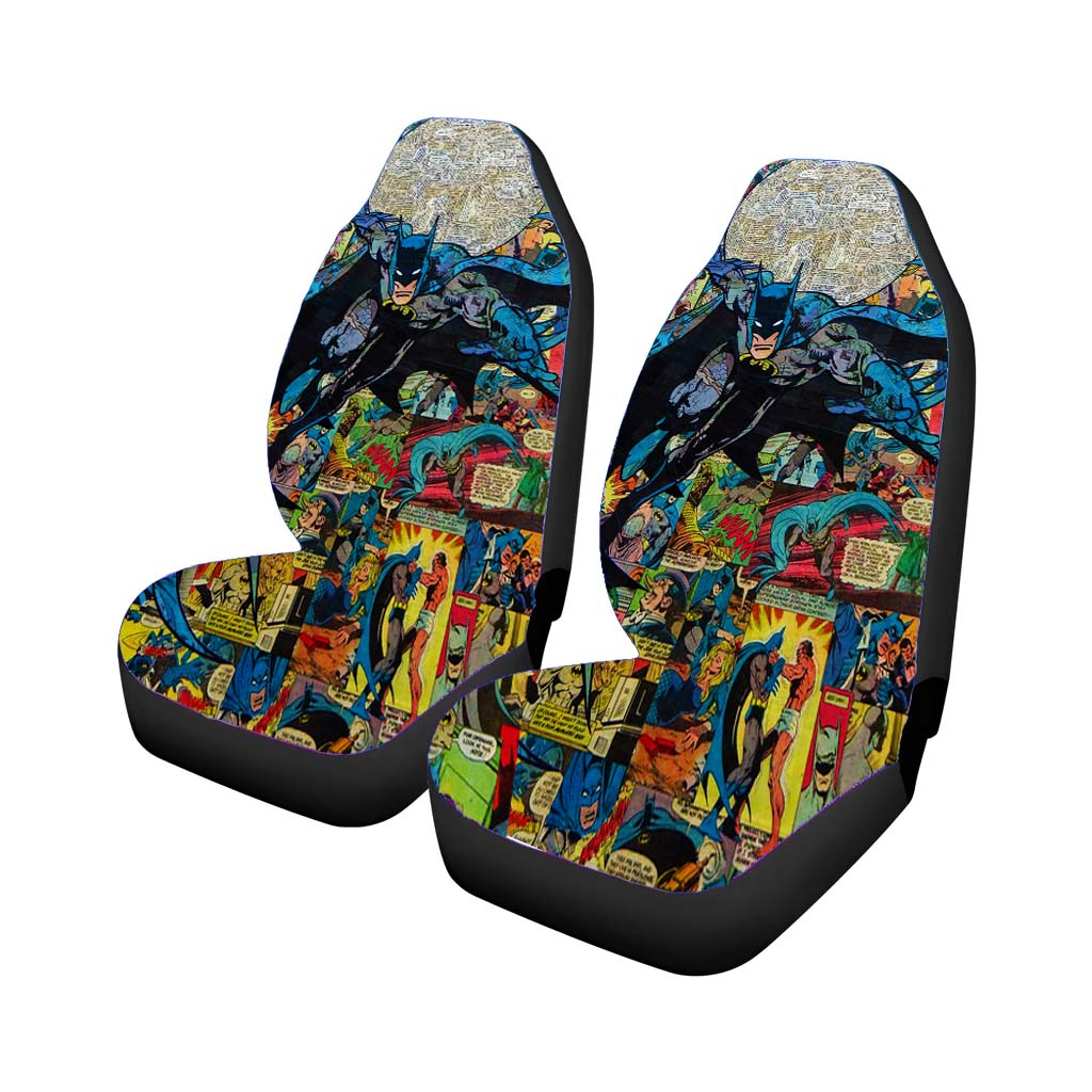 Batman Flying Comic Car Front Seat Covers