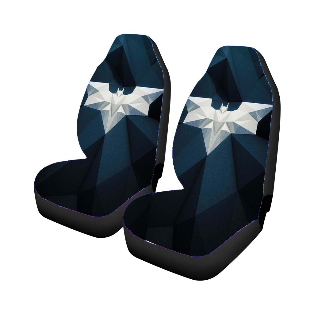 Batman Logo White Car Front Seat Covers