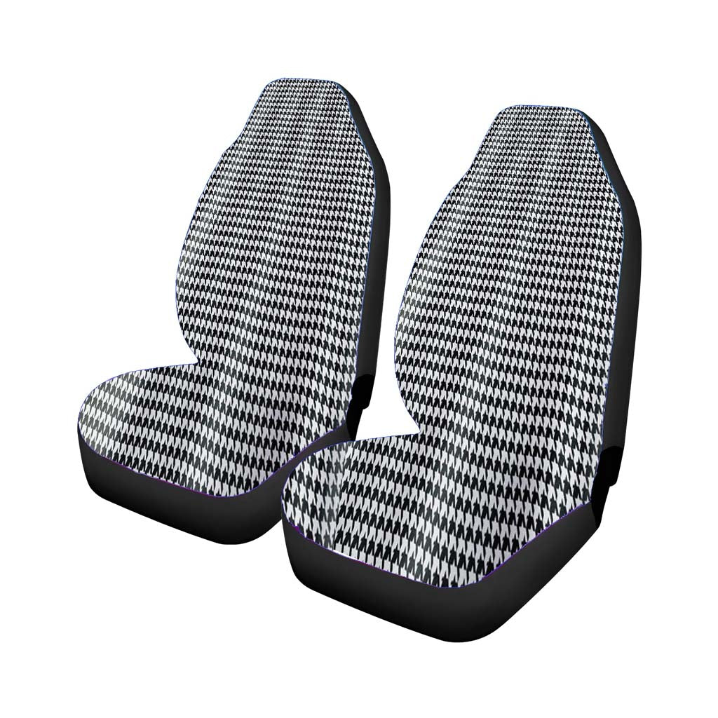 Black And White Fabric Rear Car Seat Covers