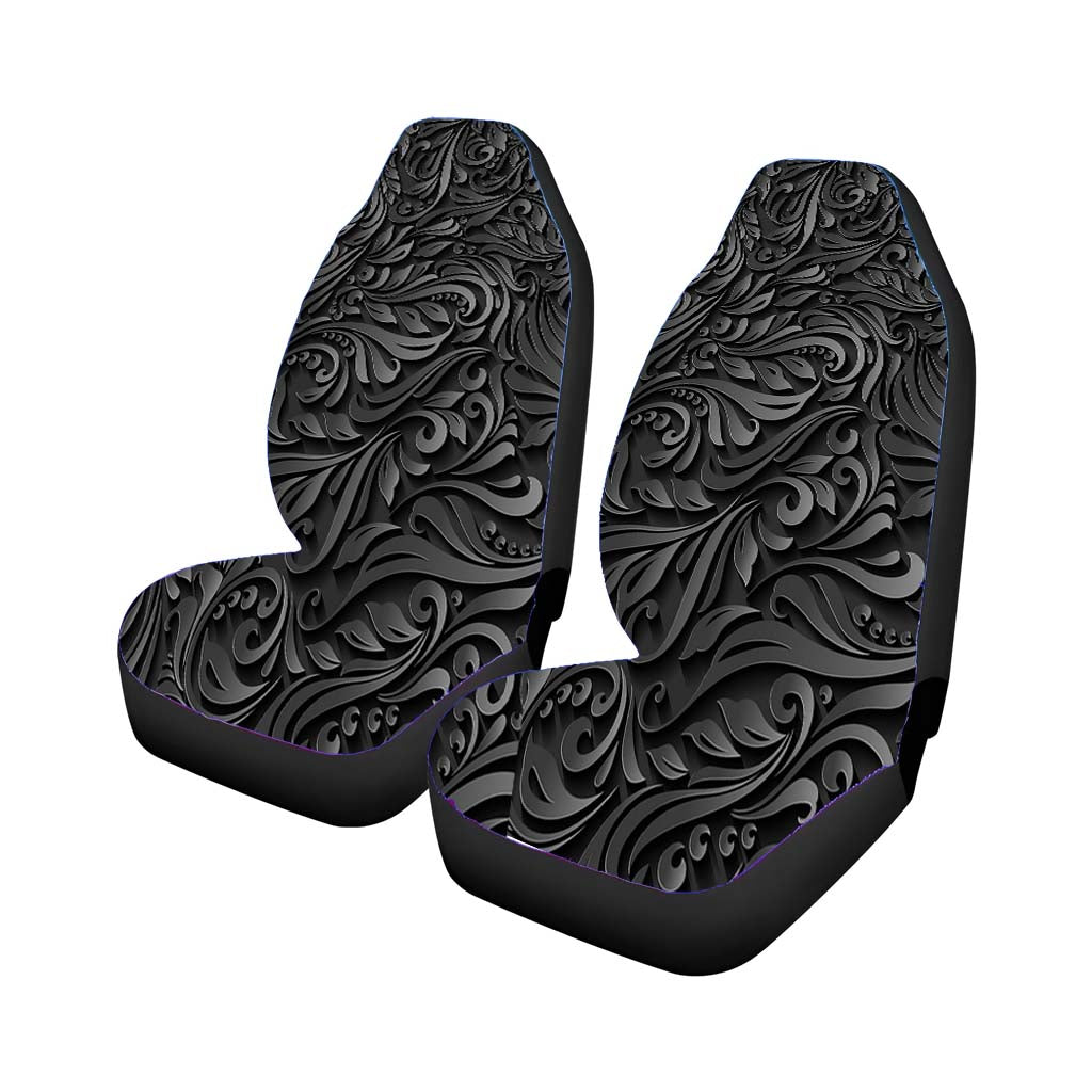 Black Metal Flowers Rear Car Seat Covers