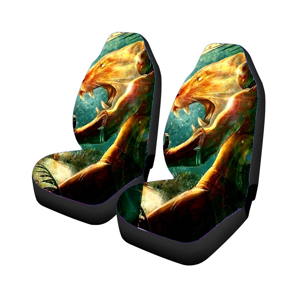 Black Panther Marvel Painting Rear Car Seat Covers