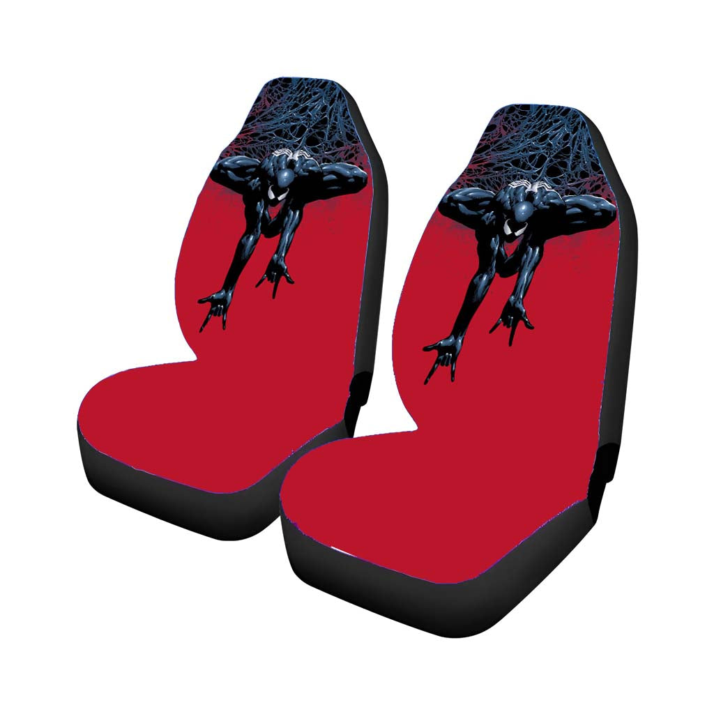 Black Spiderman Comic Art Rear Car Seat Covers