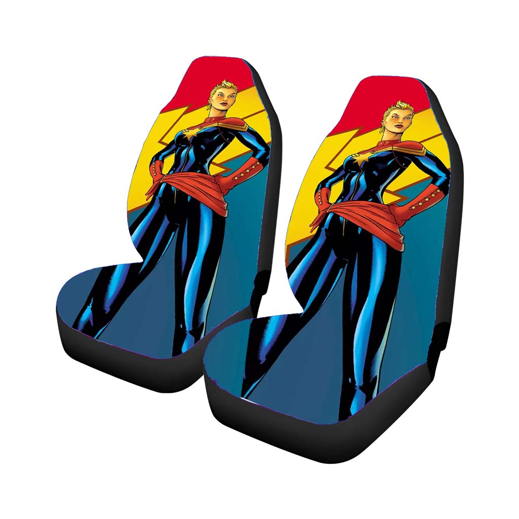 Brie Larsons Captain Marvel Rear Car Seat Covers