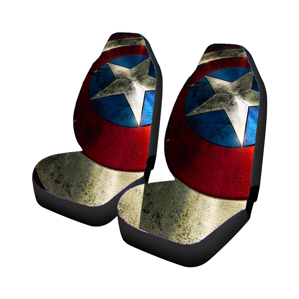 Captain America Shield Damaged Rear Car Seat Covers