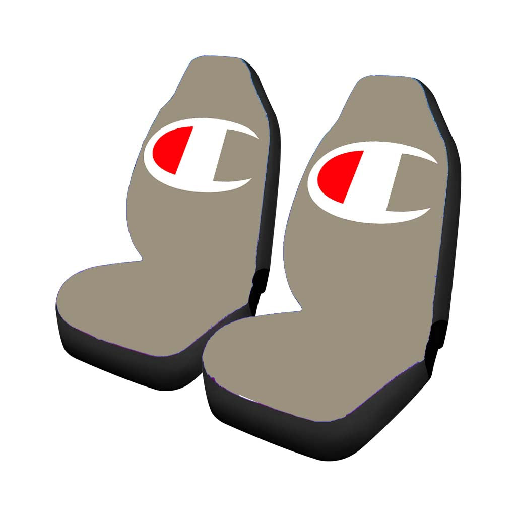 Champion Logo Gray Rear Car Seat Covers