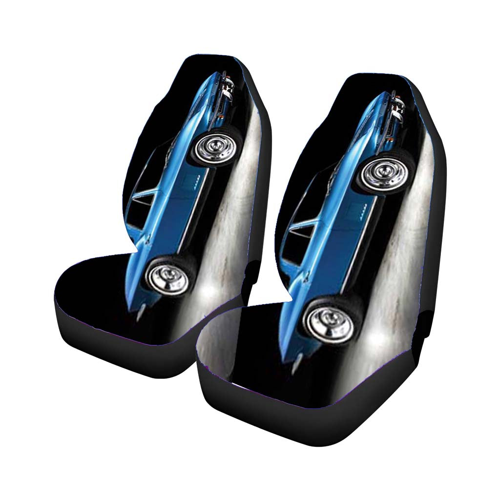 Chevy Stingray 67 Blue Rear Car Seat Covers