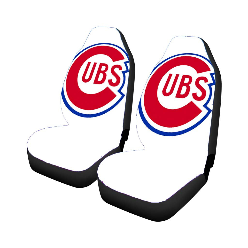 Chicago Cubs White Back Rear Car Seat Covers
